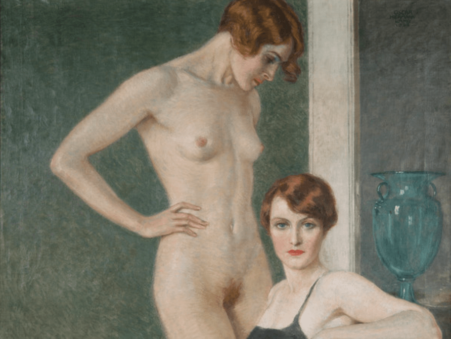 Oscar Hermann Lamb, La coppa verde, 1933, Olio su tela, 96 × 85 cm, Collezione privata